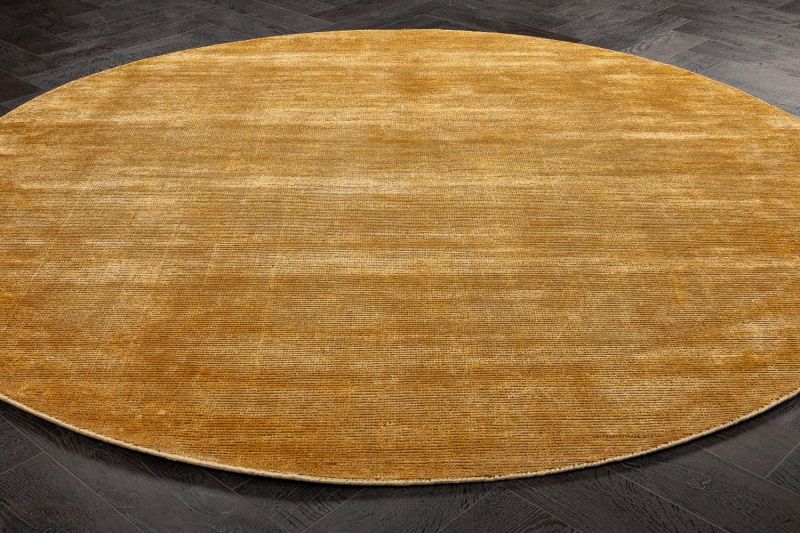 Индийский ковер из шерсти и арт-шёлка Carpet «MURUGAN» PLAIN-ANT-GLD-DC01/F033(Round) 248 x 248 см