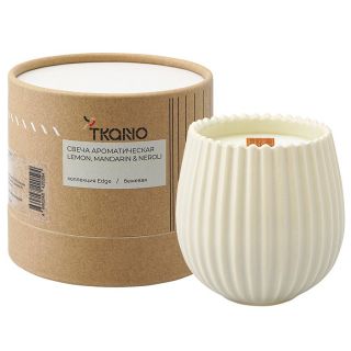 Свеча ароматическая с деревянным фитилём lemon, mandarin & neroli из коллекции edge, бежевый, 60 ч Tkano BD-3043113
