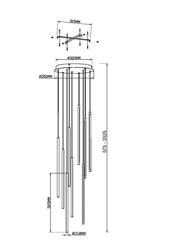 Подвесной светильник Maytoni Light stick 220-240V 46W IP20 3000K MOD236PL-L54BS3K фото 7
