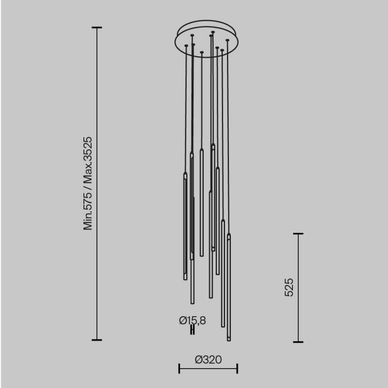 Подвесной светильник Maytoni Light stick 220-240V 46W IP20 3000K MOD236PL-L54BS3K фото 6