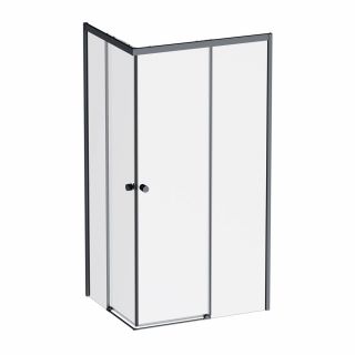 Душевой уголок AMPM X-joy W94G-403-100280-BТ1К 100x80 см, профиль черный матовый, стекло прозрачное