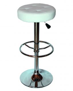 Барный стул Dobrin 5008-LM BRUNO,  цвет сиденья белый, цвет основания хром