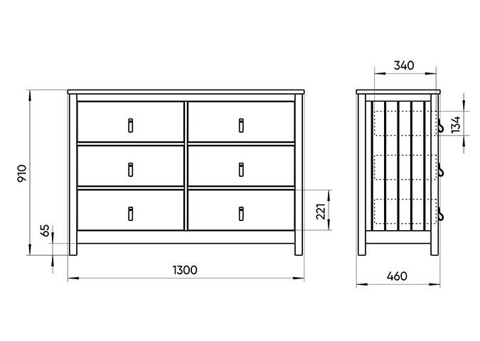 Комод Ellipsefurniture Wood 6 ящиков (белый) WW010301020101 фото 7