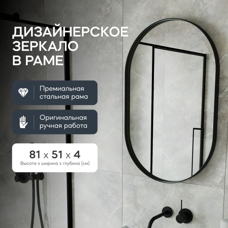 Настенное зеркало в раме GENGLASS NOLVIS S BD-2138085 чёрное фото 11