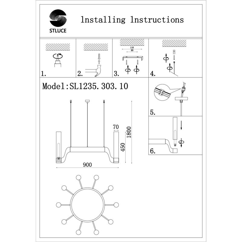 Люстра подвесная ST Luce Ettore SL1235.303.10