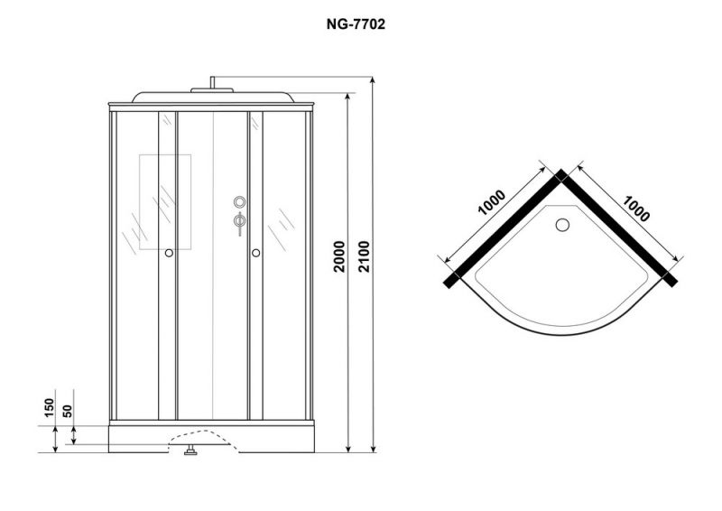 Душевая кабина Niagara Lux 7702M 100x100