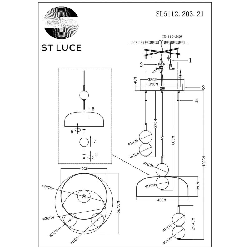 Светильник подвесной ST Luce ODE SL6112.203.21