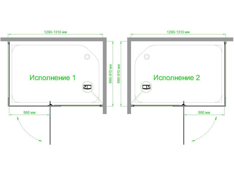 Душевой уголок Royal Bath  RBHPVD-C-BL, 130х90 см