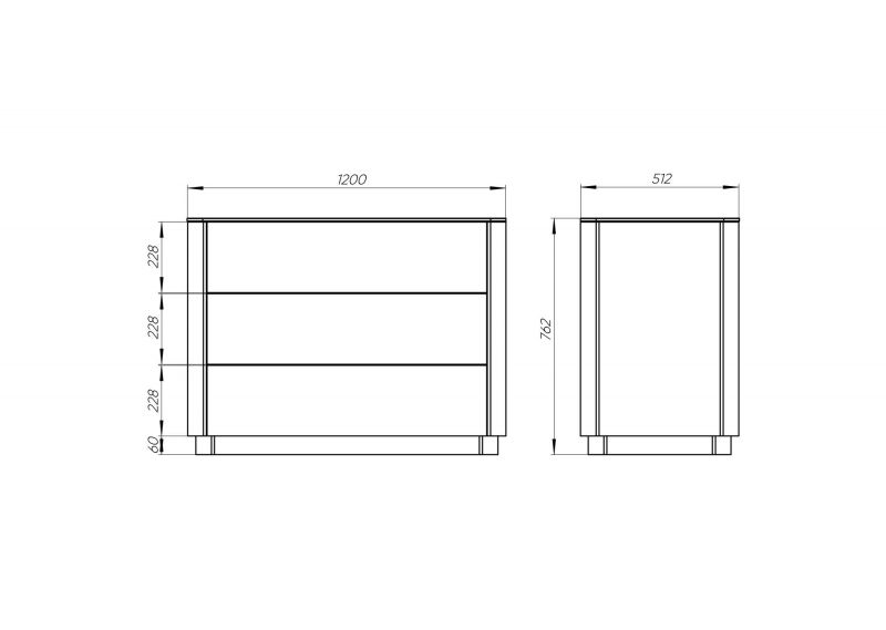 Комод  Ellipsefurniture Tammi 3 ящика ширина 120 см (белый) TM010201020101 фото 6