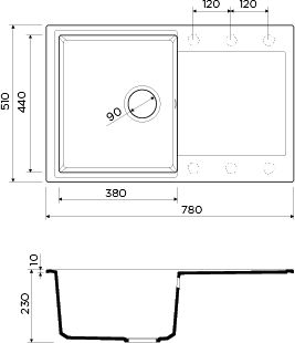 Кухонная мойка Omoikiri Daisen 78-BE 4993321 ваниль