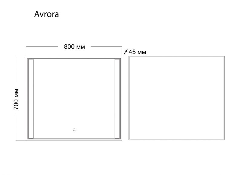 Зеркало Grossman Avrora 117080 70х80 сенсор