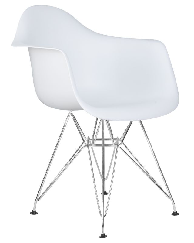 Стул Dobrin 620BPP-LMZL DAW CHROME, цвет сиденья белый, цвет основания хромированная сталь