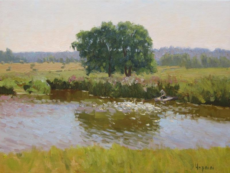 Картина "Рыбалка" 45x35 Сергей Чертов