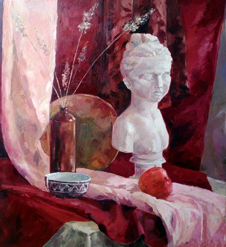 Картина "Натюрморт с гипсовой головой" Наталья Герасимова