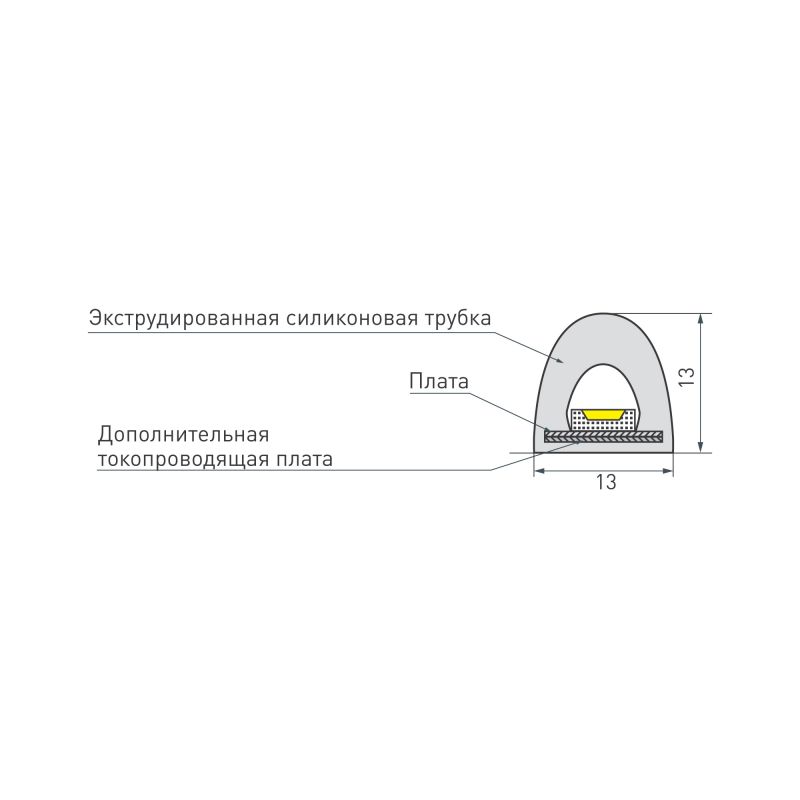 Светодиодная лента RTW-5000PWT 24V Day4000 13mm (2835, 180 LED/m, High Temp) (Arlight, 14.4 Вт/м, IP68)