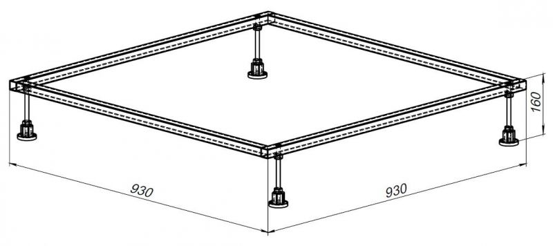 Каркас для поддона Allen Brau 8.00002 100х100 фото 2