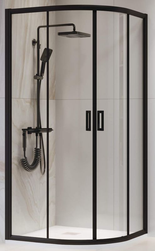 Душевой уголок RGW Passage PA-52B 03085288-14 80х80 см, профиль черный, стекло прозрачное фото 1