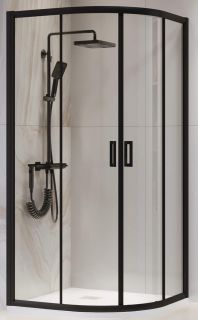 Душевой уголок RGW Passage PA-52B 03085288-14 80х80 см, профиль черный, стекло прозрачное