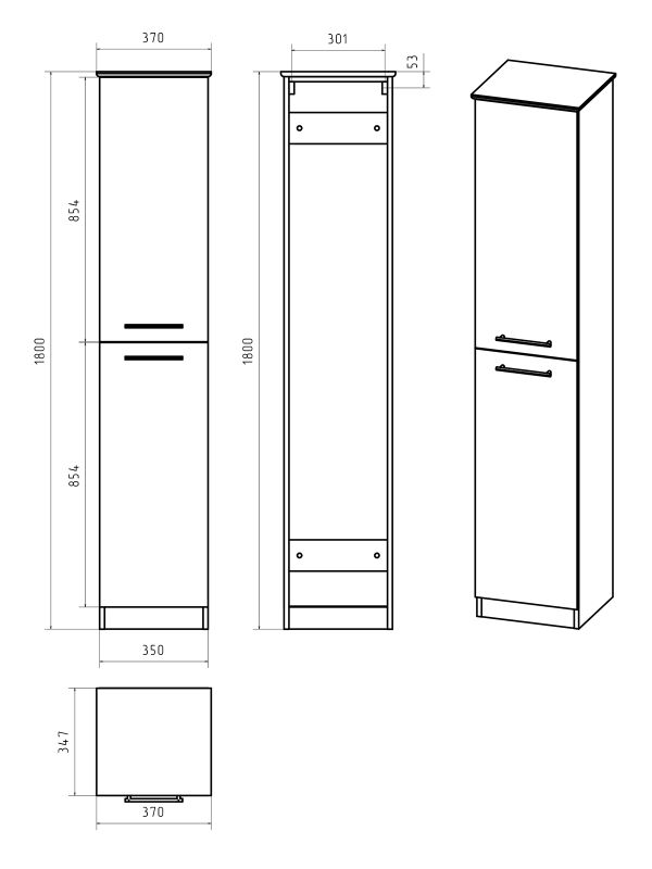 Пенал Misty Респект Э-Рес05035-01ПрЛ 37х180 см,L