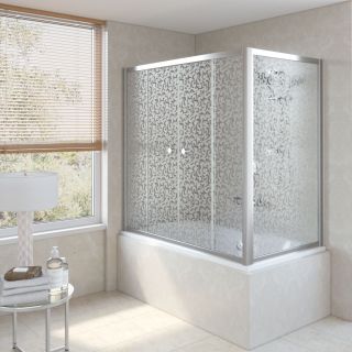 Ограждение на ванну раздвижное Vegas Glass Z2V+ZVF 180x90 08 R03, профиль хром, стекло с узором