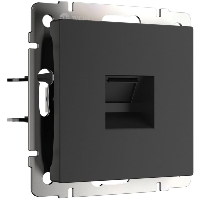 Розетка Ethernet RJ-45 (черный матовый) Werkel W1181008 фото 1