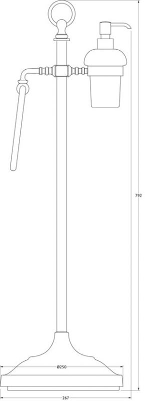 Стойка напольная с 2-мя аксессуарами для туалета с биде 80 cm 3SC Stilmar Un STI 432