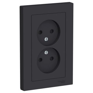 Электрическая розетка двухместная Systeme Electric ATLASDESIGN BD-1495172