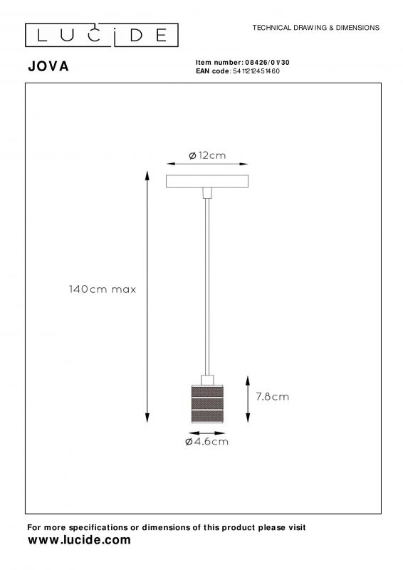 Подвесной светильник Lucide JOVA 08426/01/30