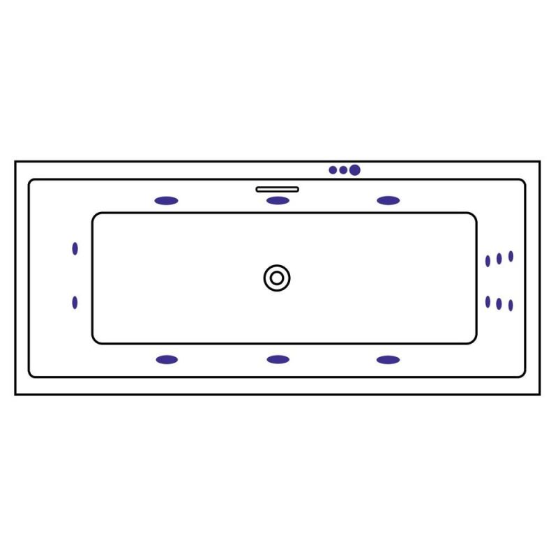 Акриловая ванна Excellent Heaven Slim WAEX.HEV18S.SMART.CR 180x80  с г/м, хром