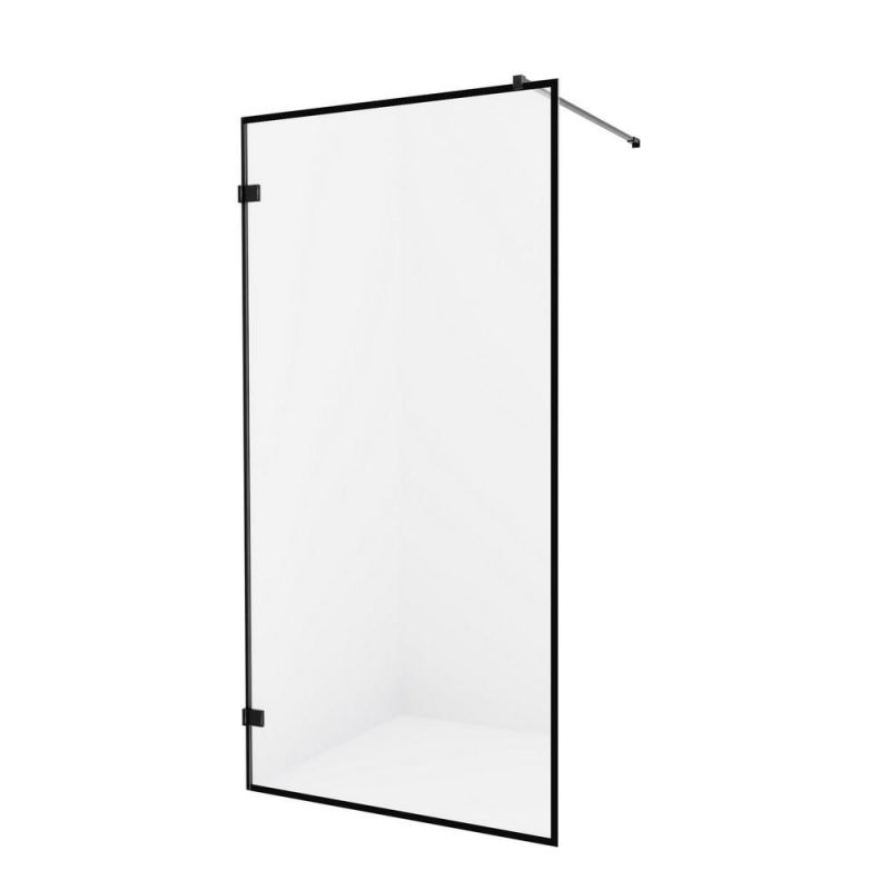 Душевая перегородка New Trendy AVEXA BLACK 120 EXK-2053, профиль черный матовый, стекло прозрачное фото 1