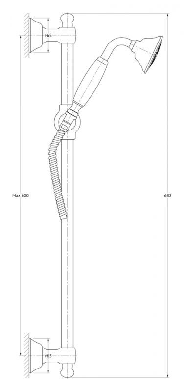 Душевая штанга с ручным душем 70 cm Ponsi Stilmar PON 376..ST.BA античная бронза