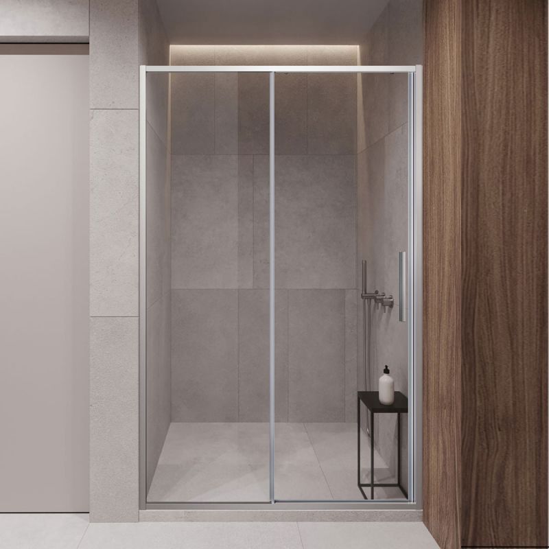 Душевая дверь Vincea Slim-U VDS-2SU140CL 140 см, профиль хром, стекло прозрачное фото 1