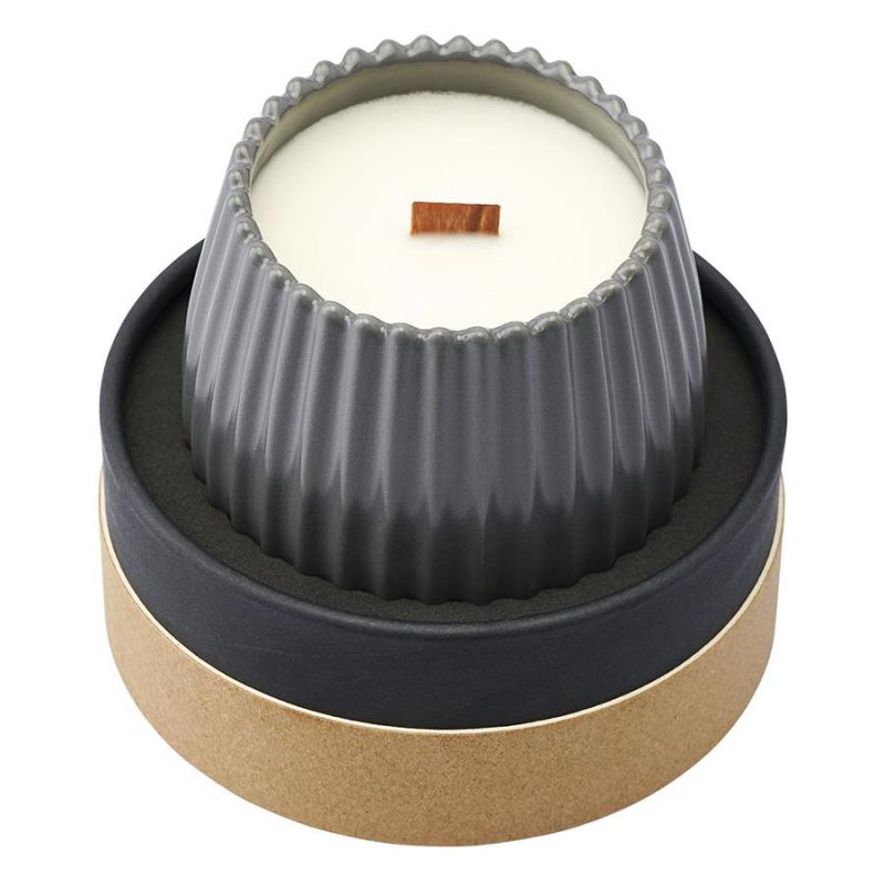 Свеча ароматическая с деревянным фитилём vetiver & black cypress из коллекции edge, серый, 60 ч Tkano BD-3043099 фото 5