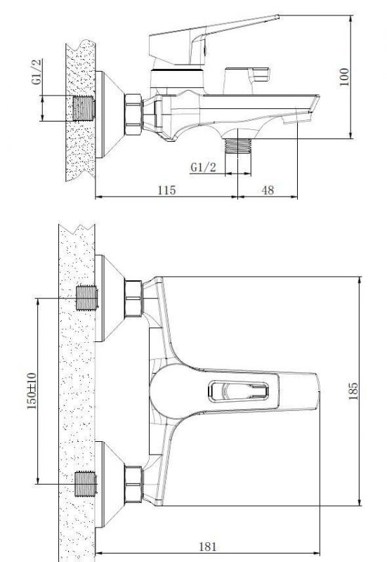 Смеситель для ванны ESKO Rabat RA 54