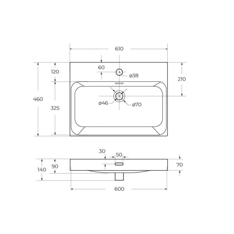 Раковина мебельная BelBagno BB-8078-60, 61 см