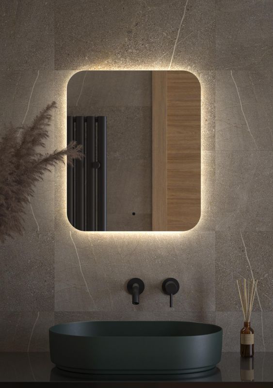 Зеркало для ванной DEFESTO OPTI DF 2803R с LED-подсветкой и ИК - выключателем 50x60см фото 3
