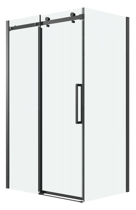 Душевой уголок Grossman Classic 120.K33.04.1480.21.00, 140х80 см, профиль черный матовый, стекло прозрачное фото 1