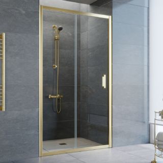 Душевая дверь Vegas Glass ZP 105 09 01, профиль золотой, стекло прозрачное