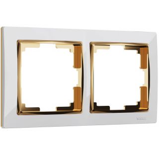 Рамка на 2 поста (белый/золото) Werkel W0021933
