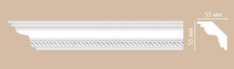 Плинтус потолочный с рисунком Decomaster DT-138 (55*55*2400мм) фото 1
