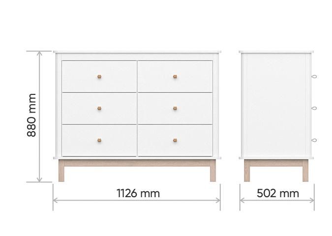Комод Ellipsefurniture Classic 6 ящиков (серый) CLMBCD03020199 фото 3