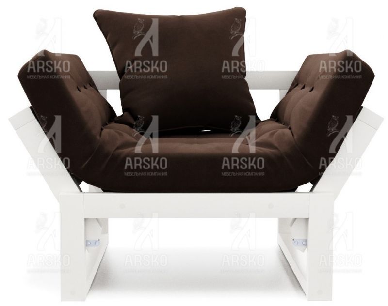 Кресло Амбер белая эмаль шоколадный велюр BD-2153400