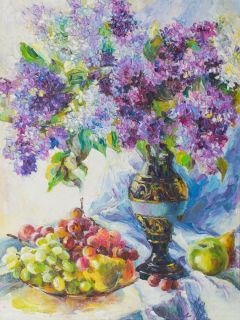 Картина "Сирень и виноград" Ирина Круглова