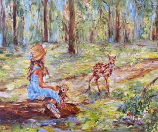 Картина "Прогулка в солнечном лесу" Маливани Диана