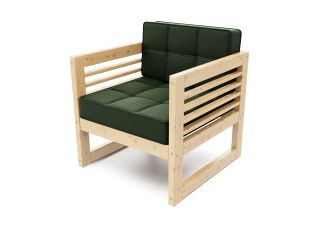 Кресло Сега сосна велюр зеленый BD-2283481