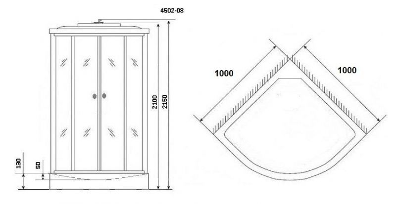 Душевая кабина Niagara Eco NG-4502-14 45021453 215х100