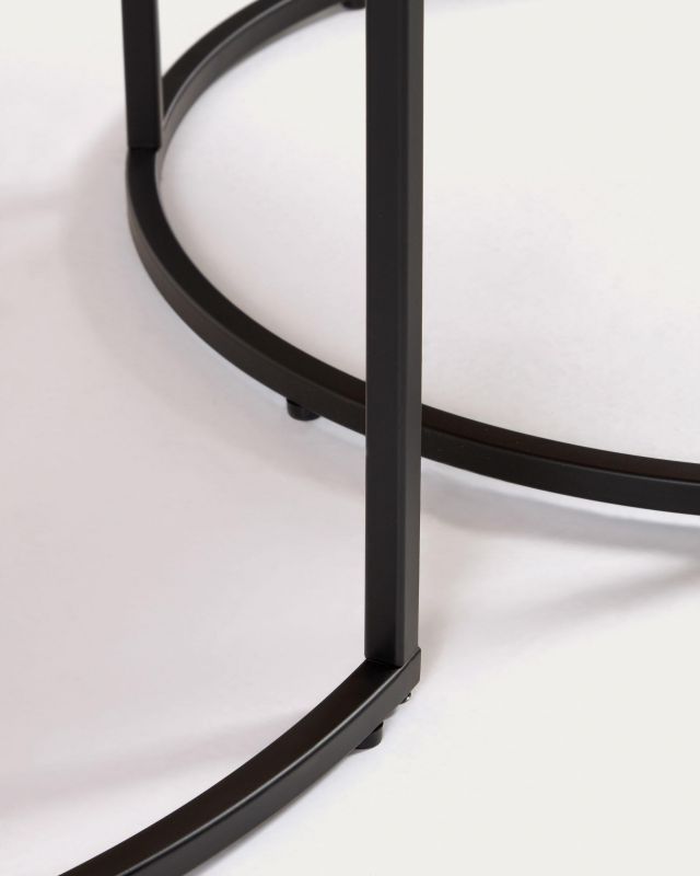 Набор из 2 столиков из дубового шпона и черного металла Yoana  La Forma (ex Julia Grup) BD-2608460