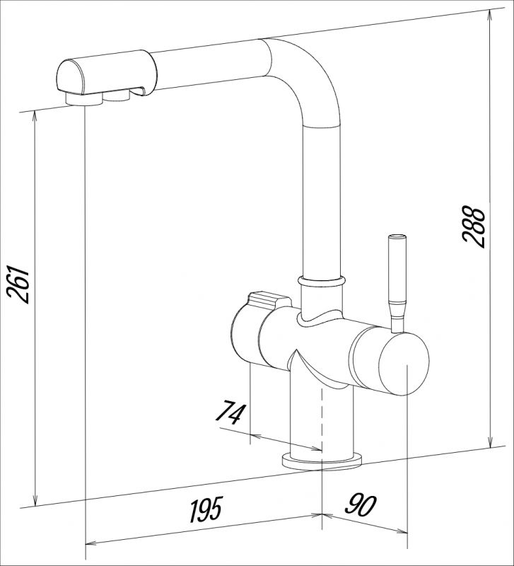 Смеситель для кухни KitKraken  SCANDIC.7024 Graphite