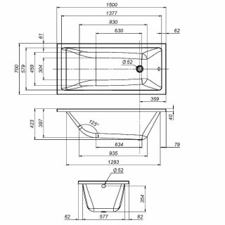 Декоративная фронтальная панель для ванны AM.PM Gem W93A-150-070W-P 150x70 см