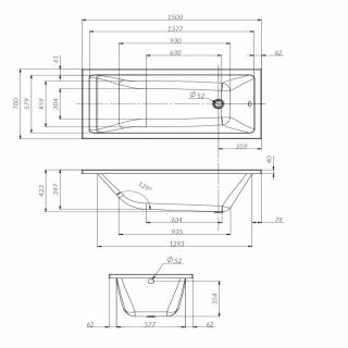 Декоративная фронтальная панель для ванны AM.PM Gem W93A-150-070W-P 150x70 см